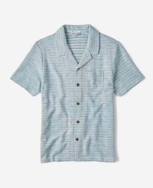 Marine Layer Beach Texture Resort Shirt - Sterling Blue